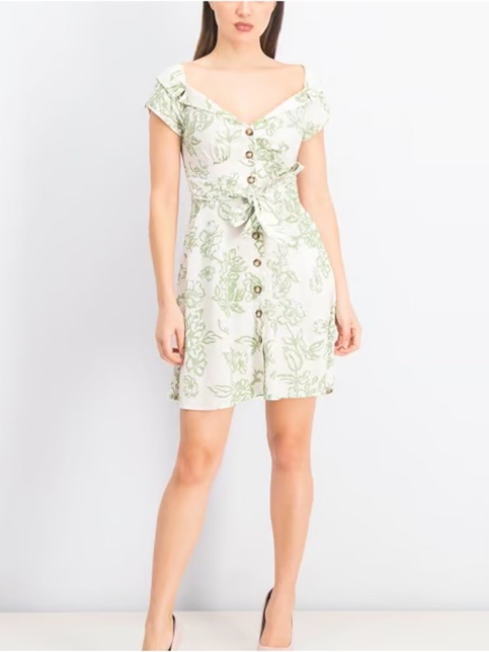 Free People tie button dress